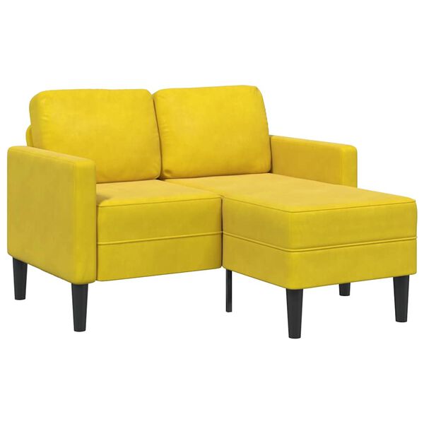 vidaXL Divano 2 Posti con Chaise longue a L Giallo 125 cm Velluto
