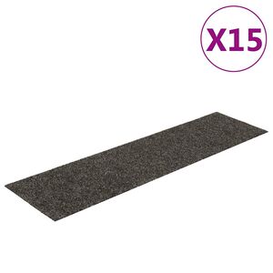 vidaXL Tappetini per scale autoadesivi 15 pz 76x20 cm antracite rettangolari