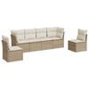 vidaXL Set Divano da Giardino 6 pz con Cuscini Beige in Polyrattan