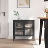 vidaXL Credenza Nera 70x35x70 cm Vetro e Acciaio