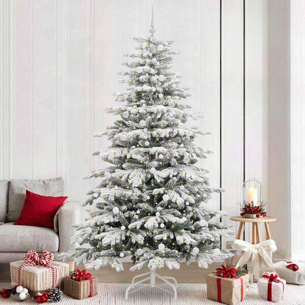 vidaXL Albero di Natale Artificiale con Rami Pieghevoli Bianco 240 cm