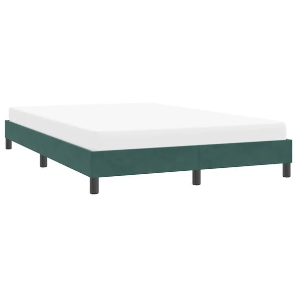 vidaXL Giroletto senza Materasso Verde Scuro 160x210 cm in Velluto