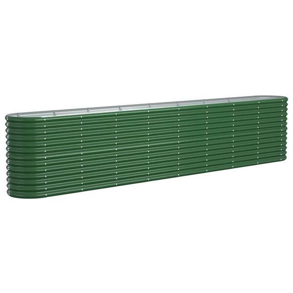 vidaXL Letto Giardino Acciaio Verniciato a Polvere 332x40x68 cm Verde