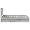 vidaXL Struttura del letto Grigio Sonoma 140 x 190 cm Pino massello