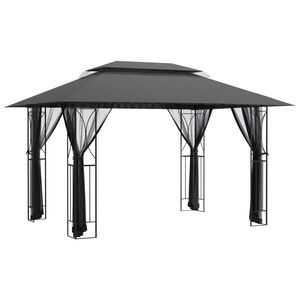 vidaXL Gazebo con Pareti Laterali Antracite 400x300x270 cm Acciaio