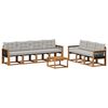 vidaXL Set di divani da esterno 8 pcs Naturale e Grigio Chiaro