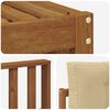 vidaXL Set divani 6 pcs Naturale e Beige Legno di Acacia Massello