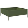 vidaXL Fioriera Rialzata Giardino Verde Oliva 100x100x25 cm Acciaio