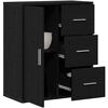 vidaXL Credenza Rovere Nero 60 x 31 x 70 cm Legno multistrato