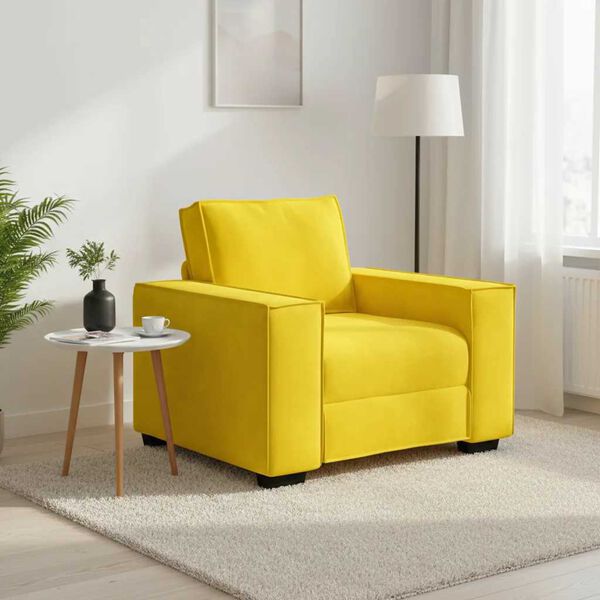 vidaXL Divano Sedia Giallo 100x78x84 cm Velluto
