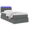 vidaXL Letto con contenitore e LED Grigio scuro 90 x 190 cm Tessuto