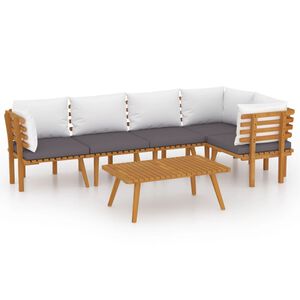 vidaXL Set Divani da Giardino 6 pz con Cuscini in Massello di Acacia