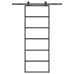 vidaXL Porta Scorrevole con Ferramenta 76x205cm Vetro ESG Alluminio