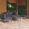 vidaXL Set Divani da Giardino 5 pz con Cuscini Legno Massello di Pino