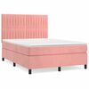 vidaXL Giroletto a Molle con Materasso Rosa 140x200 cm in Velluto
