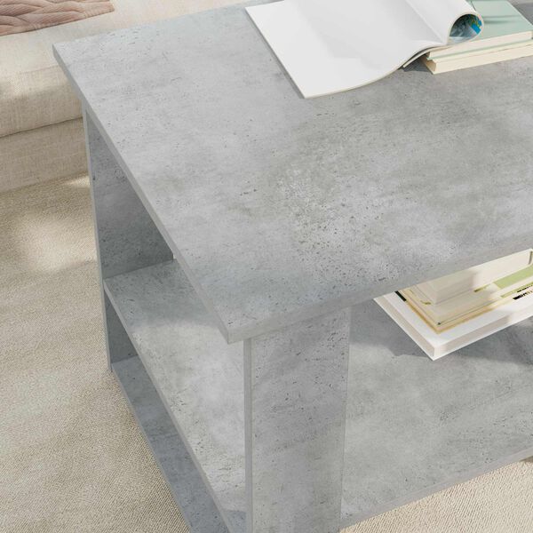 vidaXL Tavolino da salotto Grigio cemento 72 x 50 x 50 cm