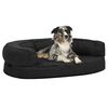 vidaXL Materasso Ergonomico per Cani 75x53 cm Pile Effetto Lino Nero