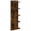 vidaXL Scaffale da parete Rovere Fumo 30 x 15 x 100 cm
