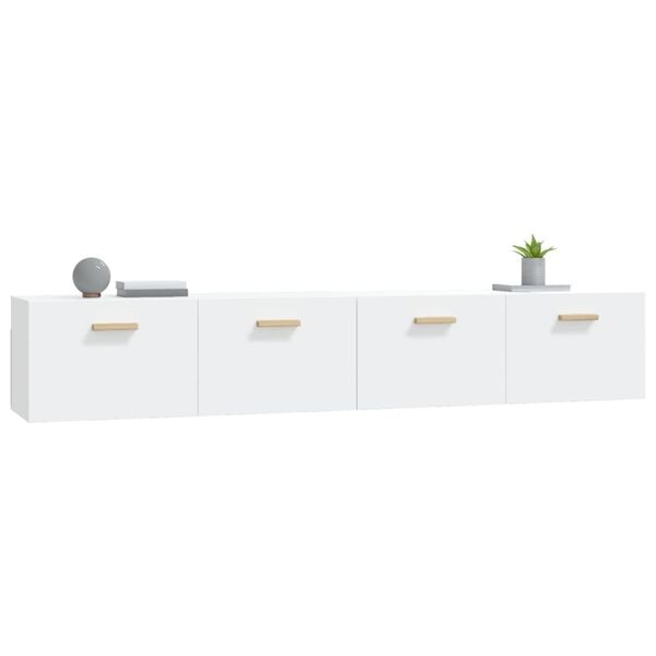 vidaXL Mobili Parete 2pz Bianco 100x36,5x35 cm in Legno Multistrato