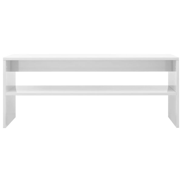 vidaXL Tavolino da Salotto Bianco Lucido 100x40x40cm Legno Multistrato