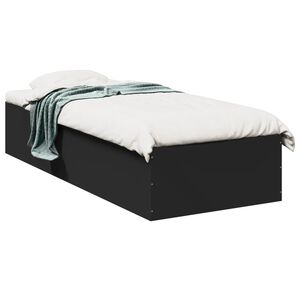 vidaXL Giroletto Nero 75x190 cm in Legno Multistrato