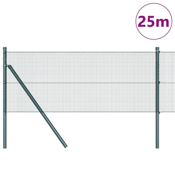 vidaXL Palo della recinzione Verde 25 x 0,5 m (rete 12 x 12 mm)