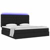 vidaXL Letto con contenitore e LED Nero 200 x 200 cm Poliestere