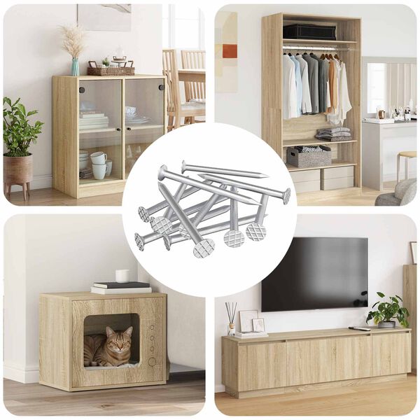 vidaXL Chiodi per Legno 12 pcs Argento &Oslash; 3 x 15 mm Metallo