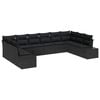 vidaXL Set Divano da Giardino 10 pz 9-Numero di posti Nero Polyrattan