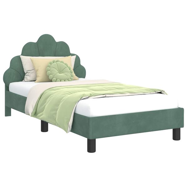 vidaXL Struttura letto bambini con testata Verde Mare 80 x 160 cm
