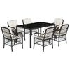 vidaXL Set da Pranzo da Giardino 7 pz Nero con Cuscini in Polyrattan