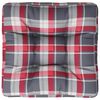 vidaXL Cuscino per Pallet a Quadri Rosso 58x58x10 cm in Tessuto