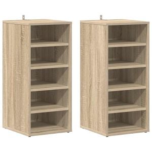 vidaXL Scarpiere 2 pz Rovere Sonoma 31,5x35x70 cm in Truciolato