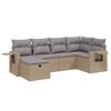 vidaXL Set Divano da Giardino 6 pz con Cuscini Beige Misto Polyrattan