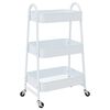 vidaXL Carrello Portaoggetti a 3 Ripiani Bianco 42x41,5x77 cm Acciaio
