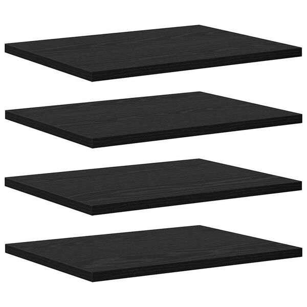 vidaXL Scaffale 4 pcs Nero 40 x 30 x 1,5 cm Legno multistrato
