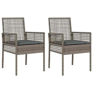 vidaXL Sedia da Giardino 2 pcs Grigio 55 x 53 x 85 cm polyrattan
