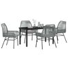 vidaXL Set da Pranzo per Giardino con cuscino 5 pcs Grigio polyrattan