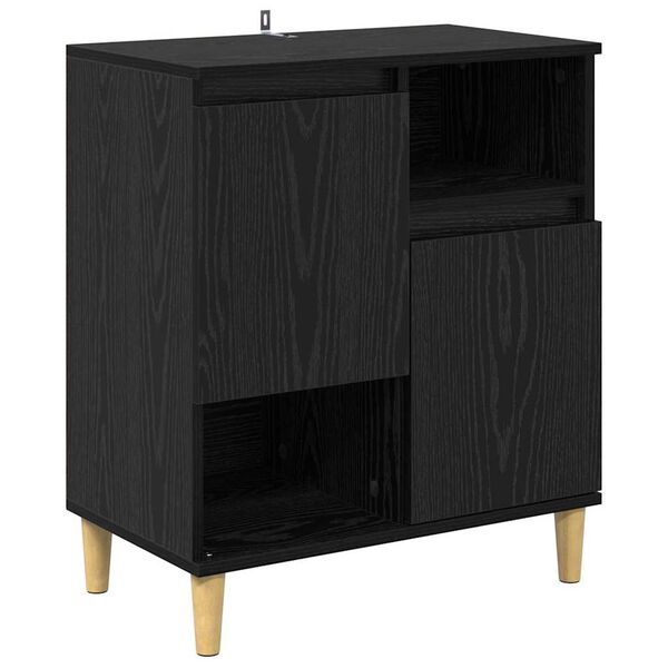 vidaXL Credenza Rovere nero 35 x 60 x 70 cm Legno multistrato