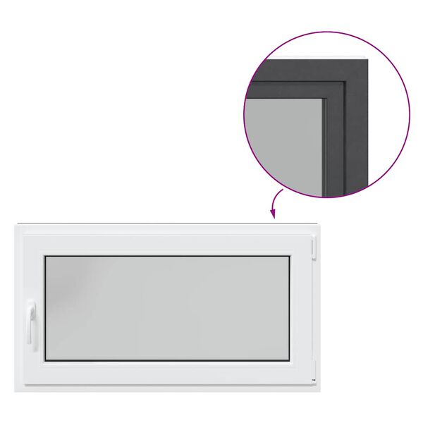 vidaXL Finestra Seminterrato RISOR 110x50 cm Anta Ribalta DIN Destra