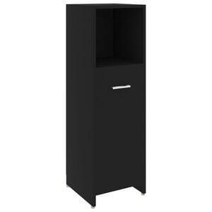 vidaXL Mobile da Bagno Nero 30x30x95 cm in Legno Multistrato