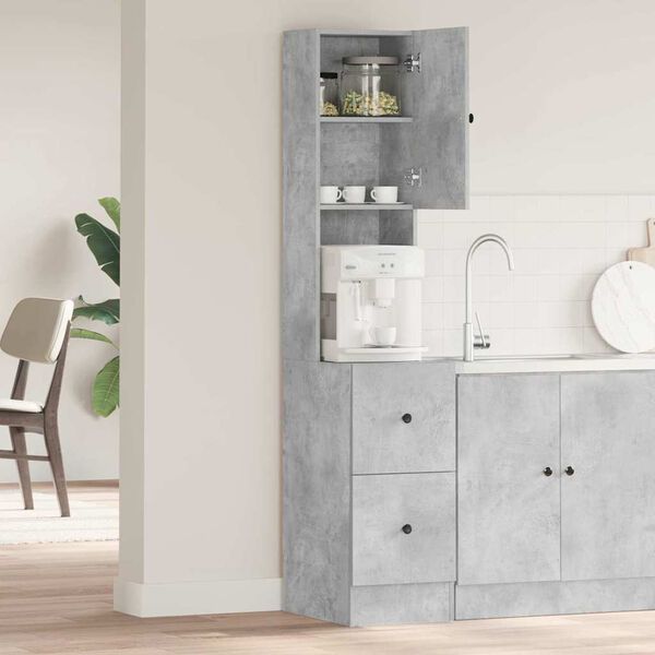 vidaXL Mobile da cucina Grigio 35 x 50 x 180 cm Legno multistrato