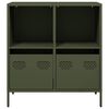 vidaXL Credenza Verde Oliva 68x39x73,5 cm in Acciaio Laminato a Freddo