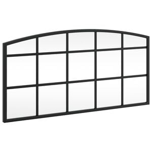 vidaXL Specchio da Parete Nero 60x30 cm Arco in Ferro