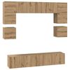 vidaXL Set mobile TV 8 pz Rovere artigianale Legno ingegnerizzato