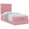 vidaXL Struttura Letto Pouf con Materassi Rosa 80x200 cm Velluto