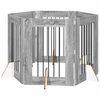 vidaXL Cancello per cani con supporti 6 pcs Grigio Sonoma 60 x 80 cm