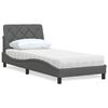 vidaXL Letto con Materasso Grigio Scuro 80x200 cm in Tessuto