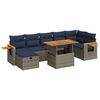 vidaXL Set Divani Giardino 8 pz con Cuscini Grigio Polyrattan Acacia