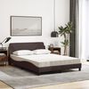 vidaXL Letto con Materasso Dover Marrone Scuro 140x200cm Tessuto